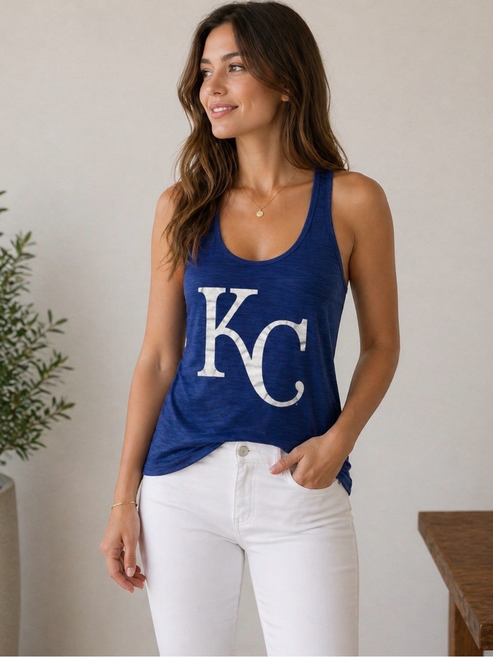KC Women's Navy Tank Top